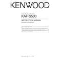KENWOOD KAF-S500 Owners Manual