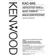 KENWOOD KAC645 Owners Manual