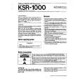 KENWOOD KSR1000 Owners Manual
